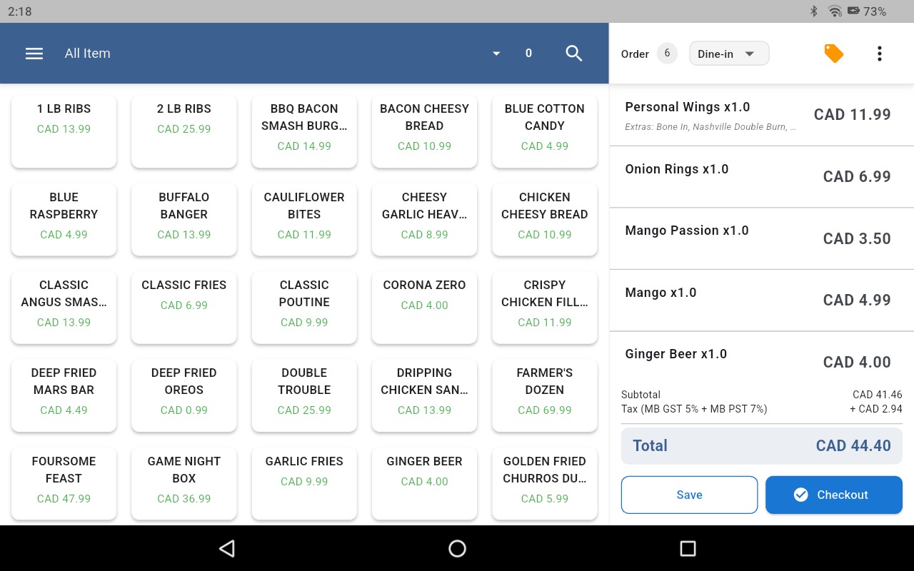Touchscreen POS terminal with customer display